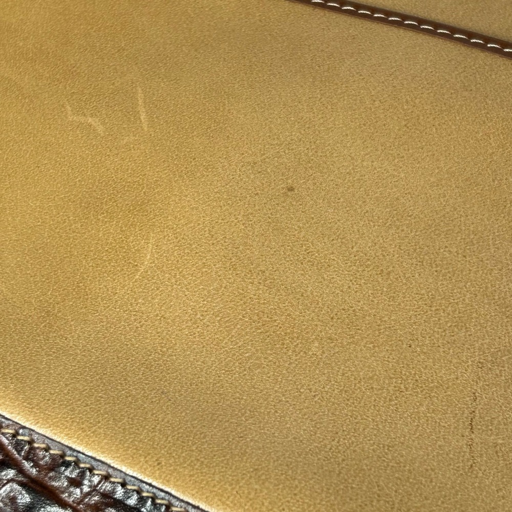 Vintage Brahmin Crossbody Bag Clutch Made in USA Tan Brown Croc Embossed Leather - Picture 5 of 16
